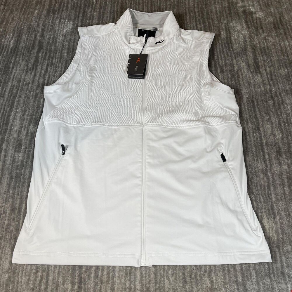 KJUS Men Delian Vest Mens 52 White Softshell Windbreaker Golf New With Tags